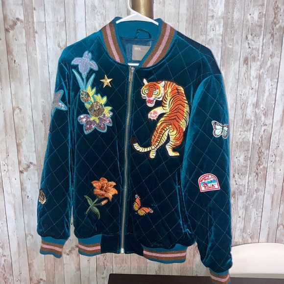 Size 8 ASOS Turquoise Bomber Jacket (Limited Edition) - Picture 2 of 10
